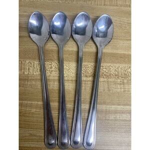 Vintage Delco PRIMA 3309 STAINLESS Steel Ice Tea Spoons Set (4) 7.25” Long